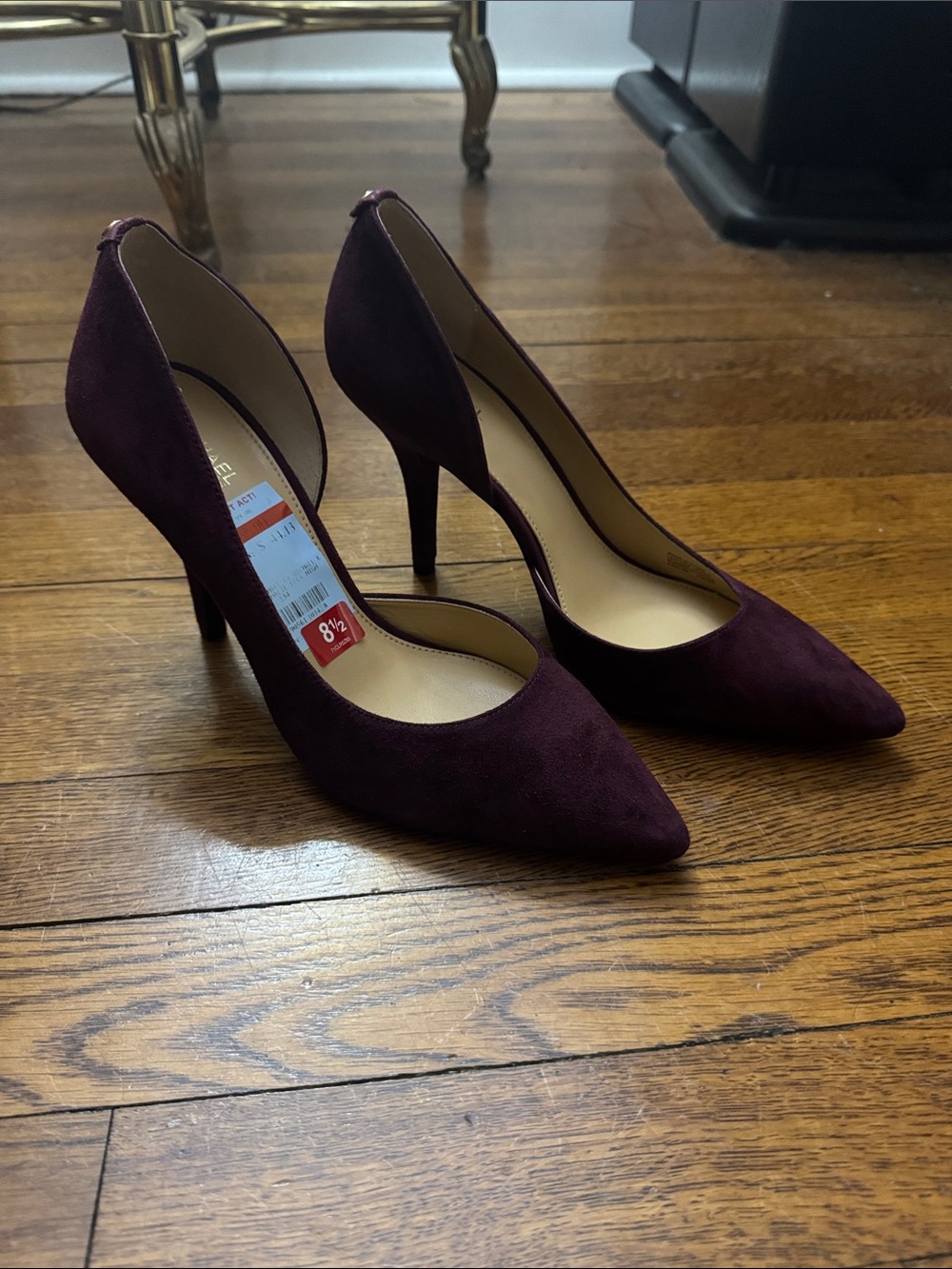 Michael Kors Deep Plum Suede Pointed-Toe Pumps - Picture 2 of 5